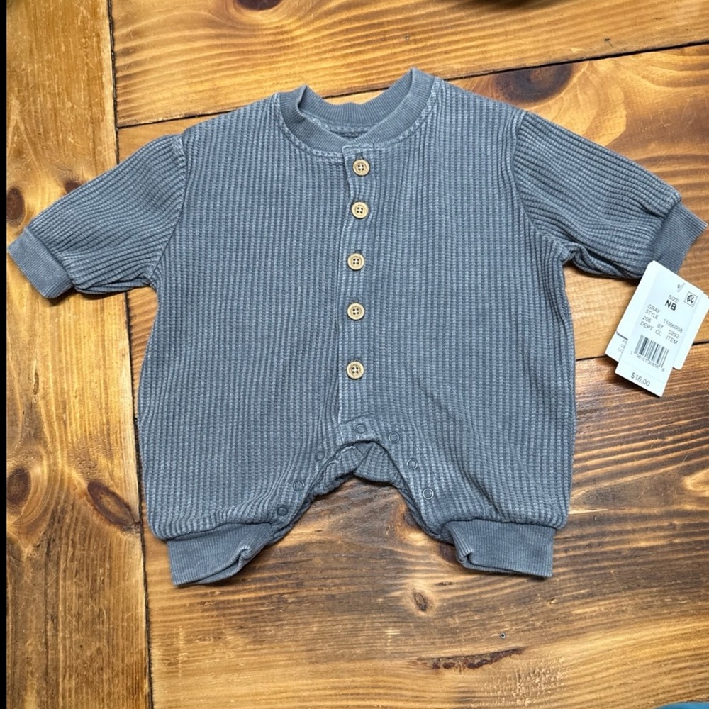 Boys Gray Baby Romper